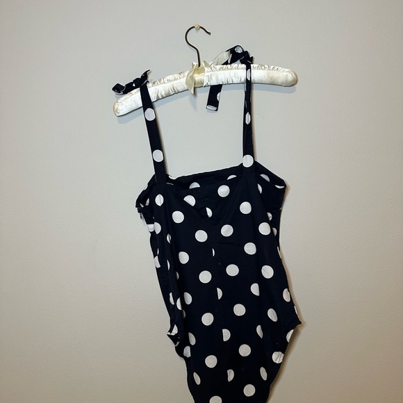 Zara Black and White Polka Dot Bodysuit - Picture 10 of 13